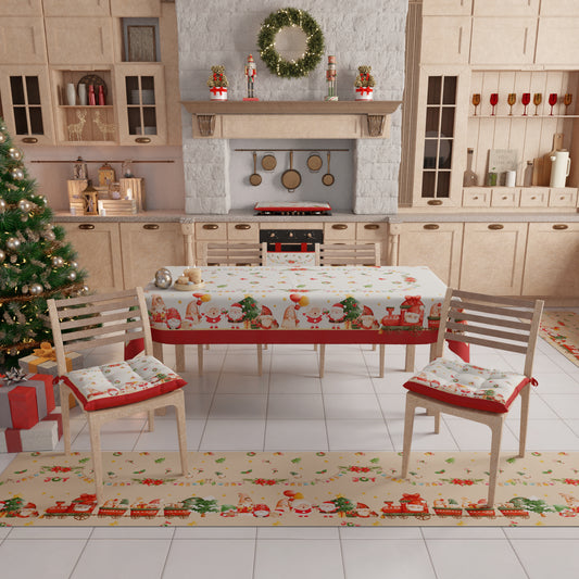 Tapis de cuisine antidérapant de Noël, couloir de cuisine lavable, gnome
