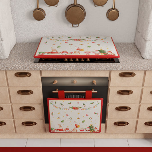 Copriforno Natalizio per Cucina in Stampa Digitale Gnomo
