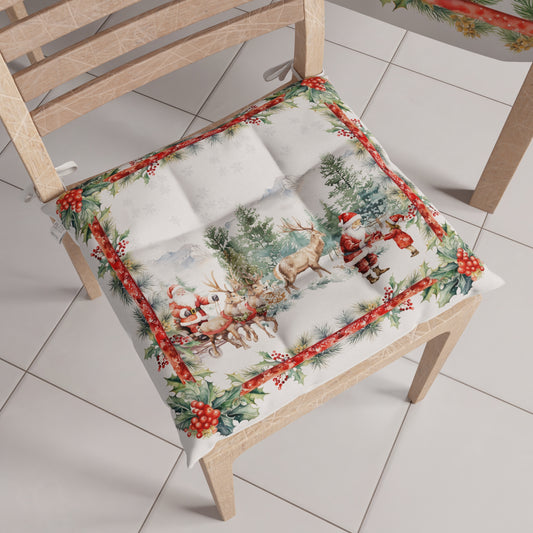Cuscini per Sedie Natalizi Coprisedia Natalizi 6 Pezzi Xmas Santa's Land