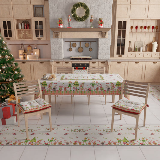 Tapis de cuisine de Noël antidérapant Tapis de cuisine de Noël lavable Noël
