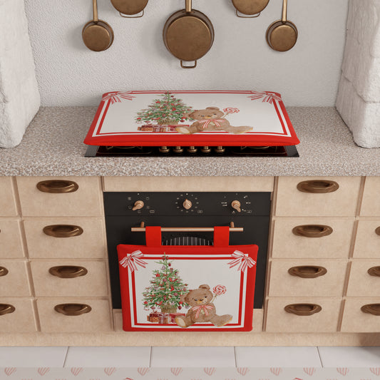 Coprifornello Natalizio Coprifuochi Cucina in Stampa Digitale Orsetto