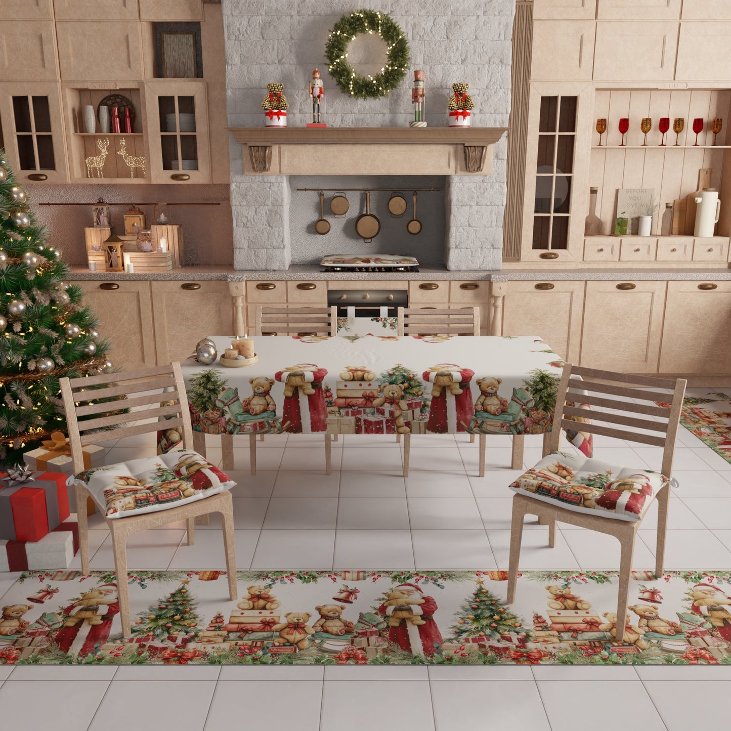 Tappeto Cucina Natalizio Antiscivolo Passatoia Natalizia Cucina lavabile Sweet Santa