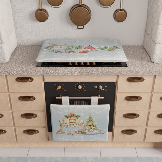 Copriforno Natalizio per Cucina in Stampa Digitale Snow