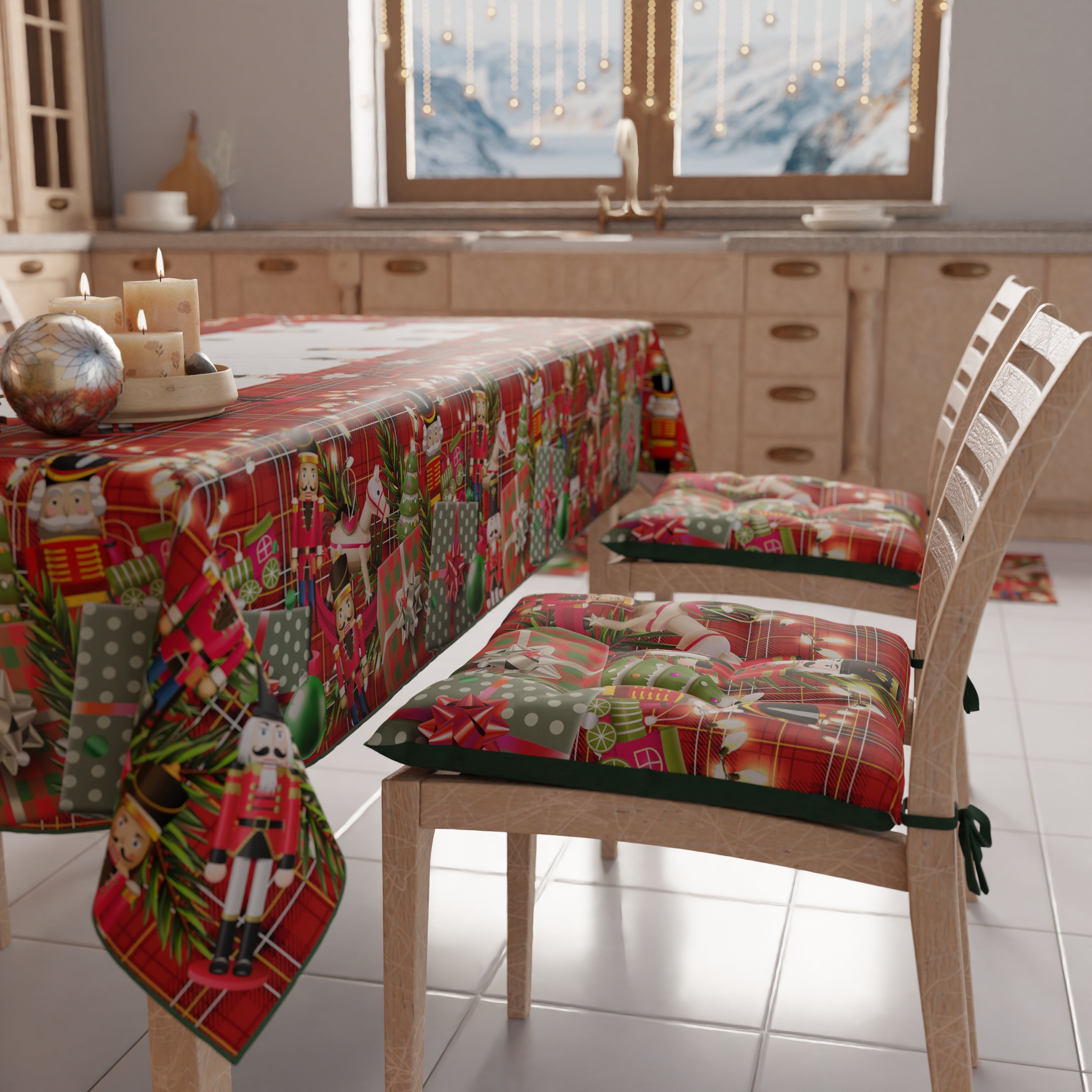 4 Coprisedia Rossi A Forma Di Cappello Di Babbo Natale – Per Sedie Da Pranzo – Decorazioni Natalizie