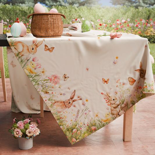Tovaglia Pasquale da Tavola Antimacchia, Copritavolo Pasqua da Cucina Garden