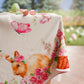 Stain-resistant Easter tablecloth, Pink Bunny Easter kitchen table cover
