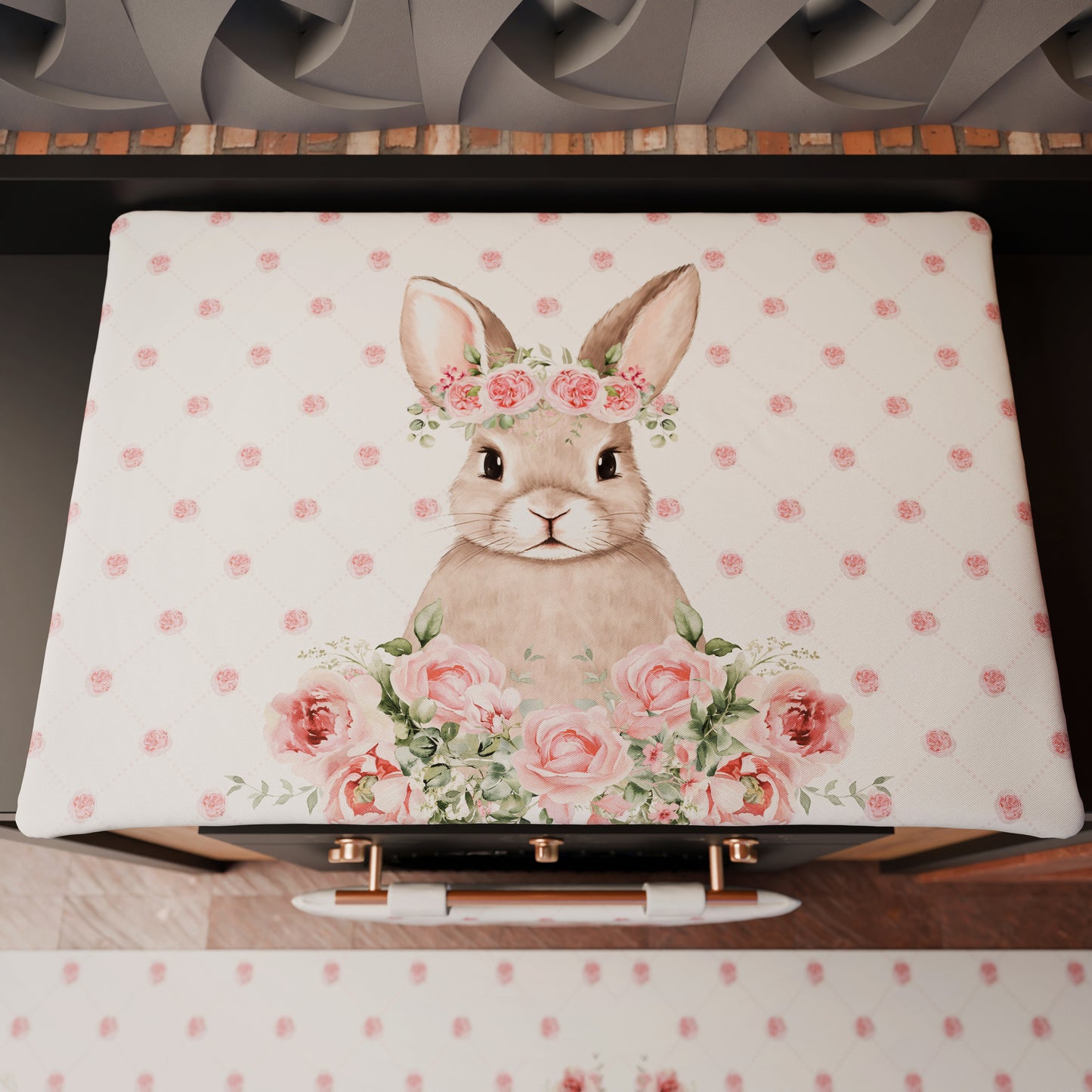 Copriforno Pasqua per Cucina in Stampa Digitale Pink Rabbit