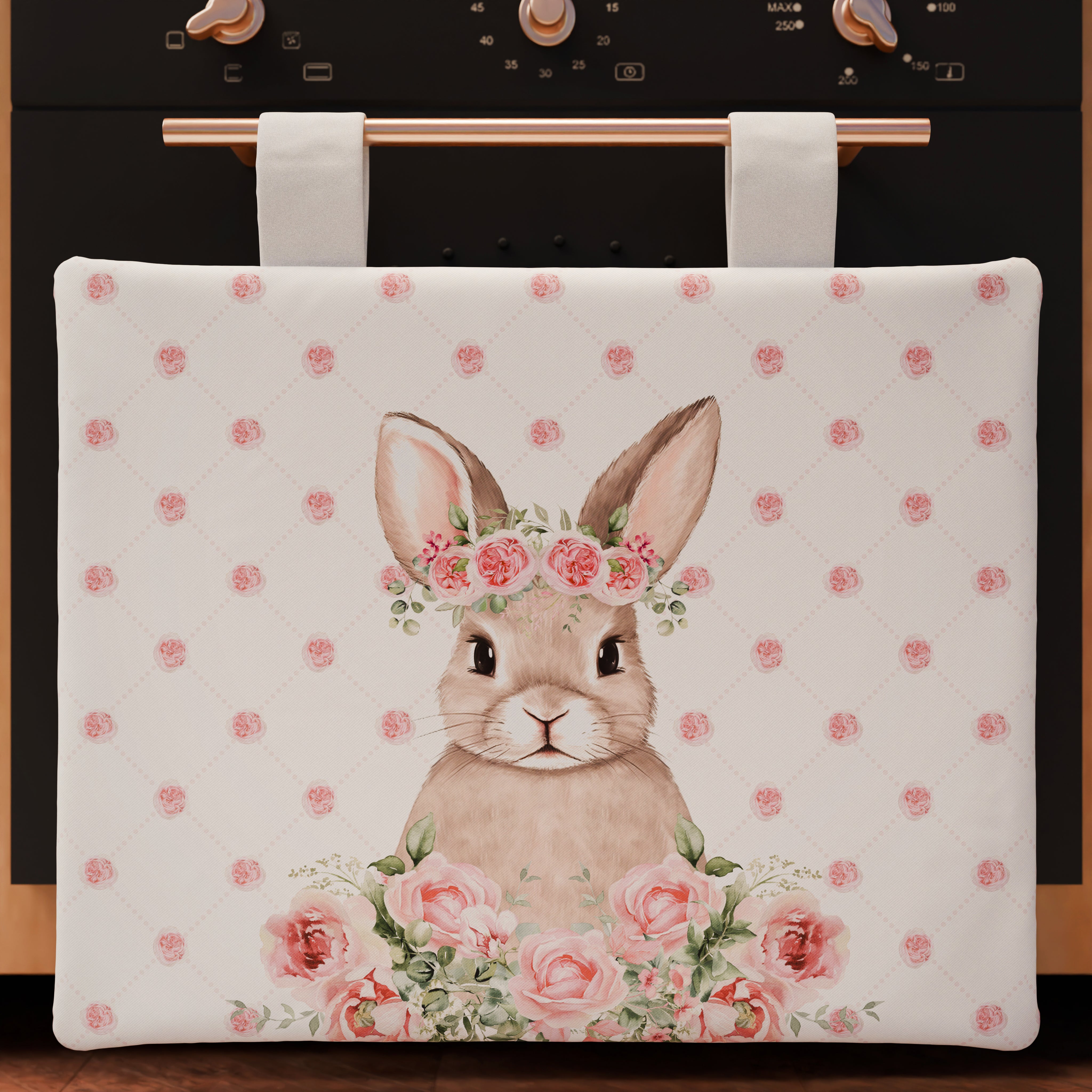 Copriforno Pasqua per Cucina in Stampa Digitale Pink Rabbit