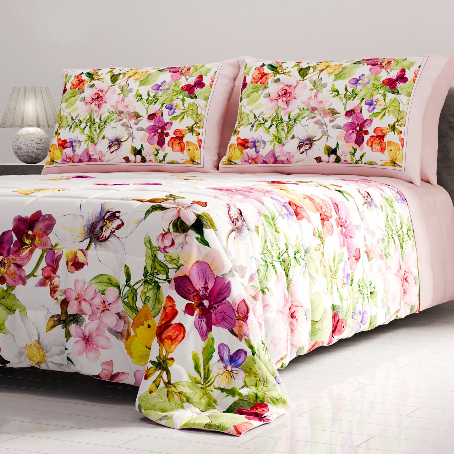 Spring Autumn Bedspread Quilt in Butterflies Digital Print