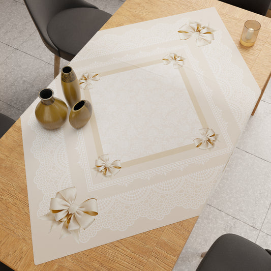 Centre de table de cuisine moderne en impression numérique avec nœud beige