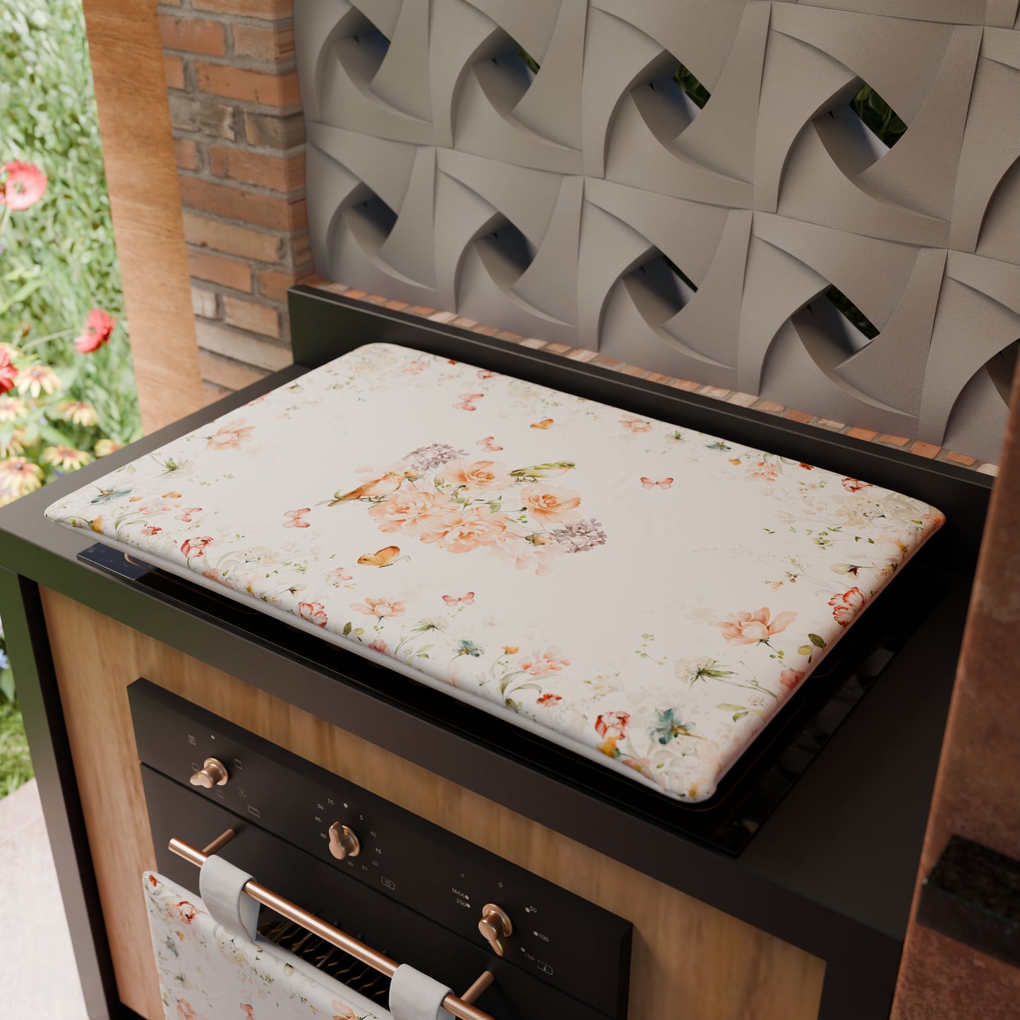 Coprifornello Coprifuochi Cucina in Stampa Digitale Floreale 06 1pz 50x70cm