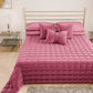 Courtepointe Unie en Velours Fuchsia + Draps assortis et Taie d'oreiller Digitale