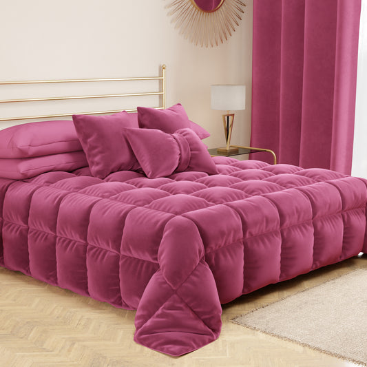 Cuscini Arredo in Velluto 2pz, Cuscini divano Fucsia