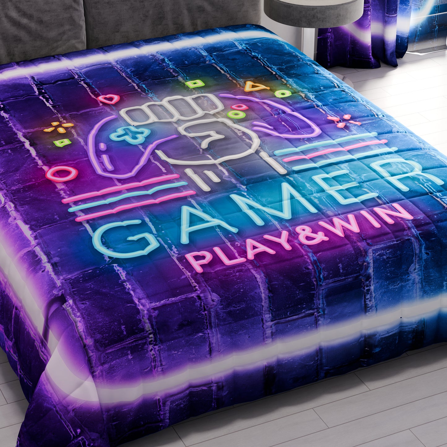 Spring Autumn Quilt Bedspread in Gamer Digital Print