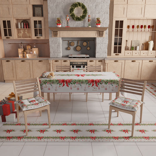 Chemin de table de Noël, Chemin de table de Noël, Nappe chemin de table de Noël, Chemin de table de cuisine Guirlande de Noël