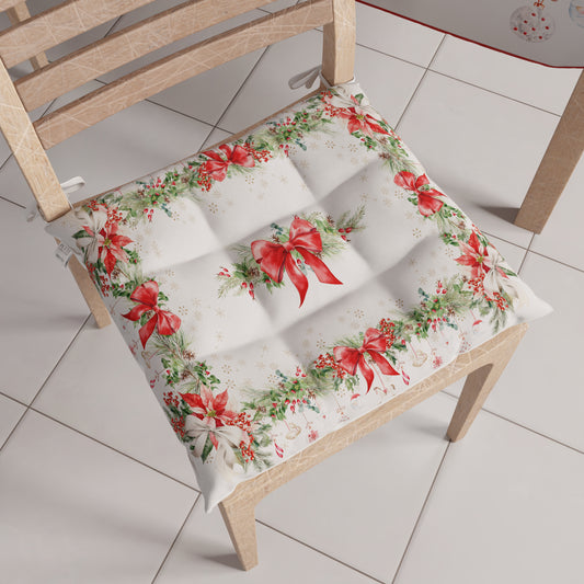 Cuscini per Sedie Natalizi Coprisedia Natalizi 6 Pezzi Ghirlanda Natale