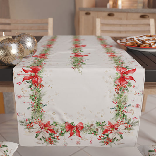 Runner Natalizi, Runner Tavola Natalizio, Tovaglia Runner Natalizia, Runner Cucina Ghirlanda Natale