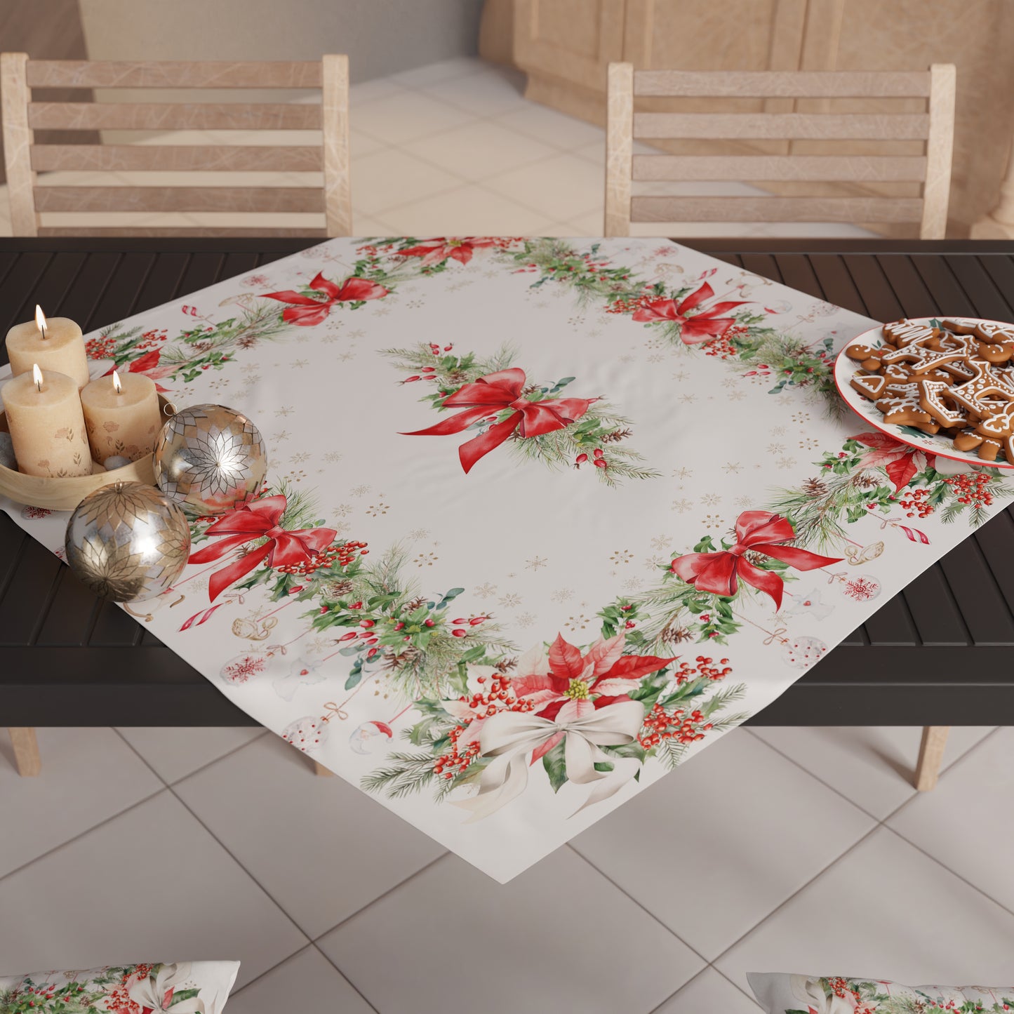 Centrotavola Natalizio per Cucina in Stampa Digitale Ghirlanda Natale