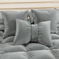 Cushions, Sofa Cushion Covers, Furnishing Cushions in Dark Gray Velvet 2pcs