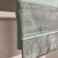 Asciugamano Bagno 1+1 con Balza in Stampa Digitale Foglia Salvia