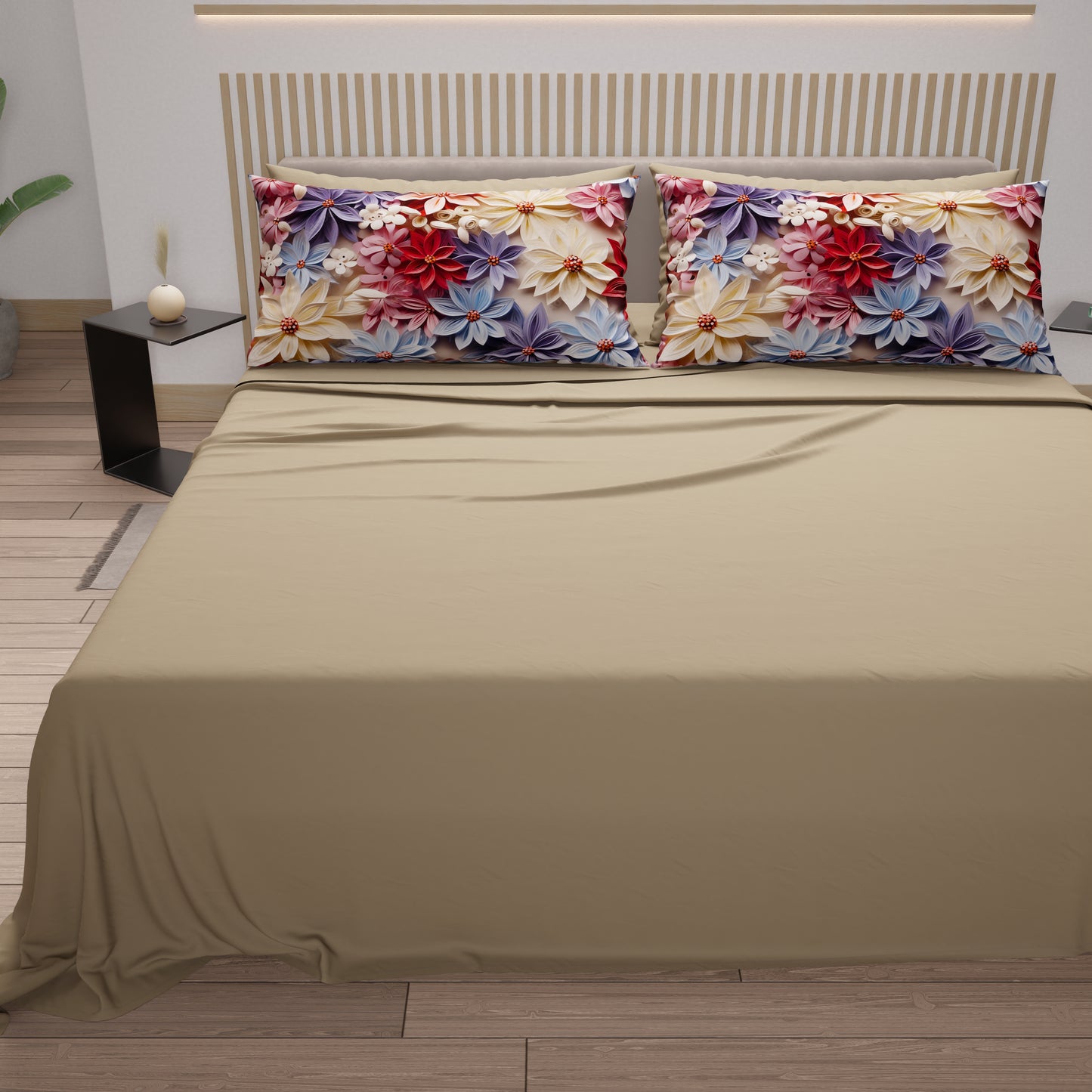 Lenzuola in Cotone, Completo Letto con Federe in Stampa Digitale Bali