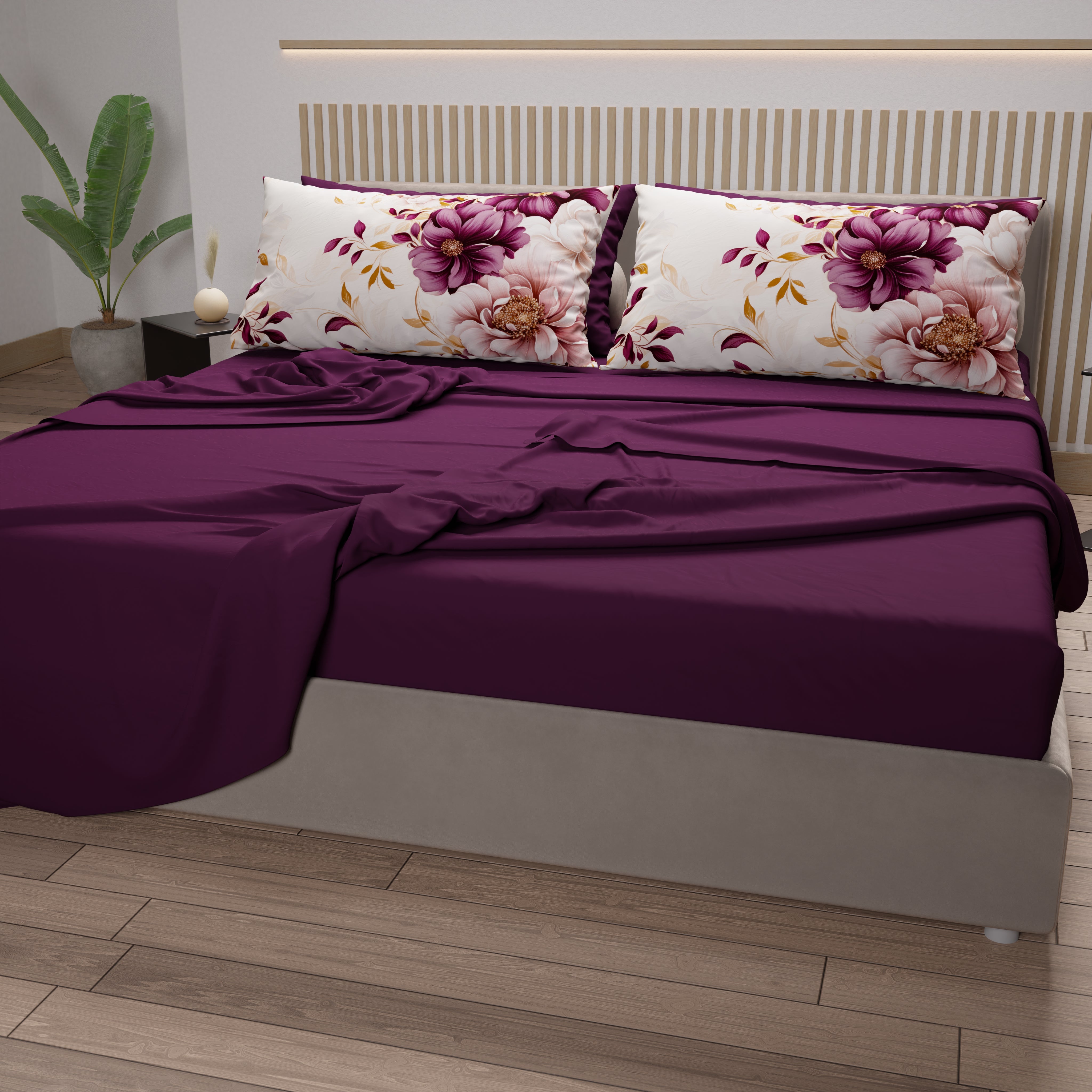 Set Di Biancheria Da Letto ATMOSPHERA Stampata Aikupito - Lilla - Dimensioni 240x220 Cm