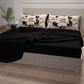 Lenzuola in Cotone, Completo Letto con Federe in Stampa Digitale Flower Ceramic Nero