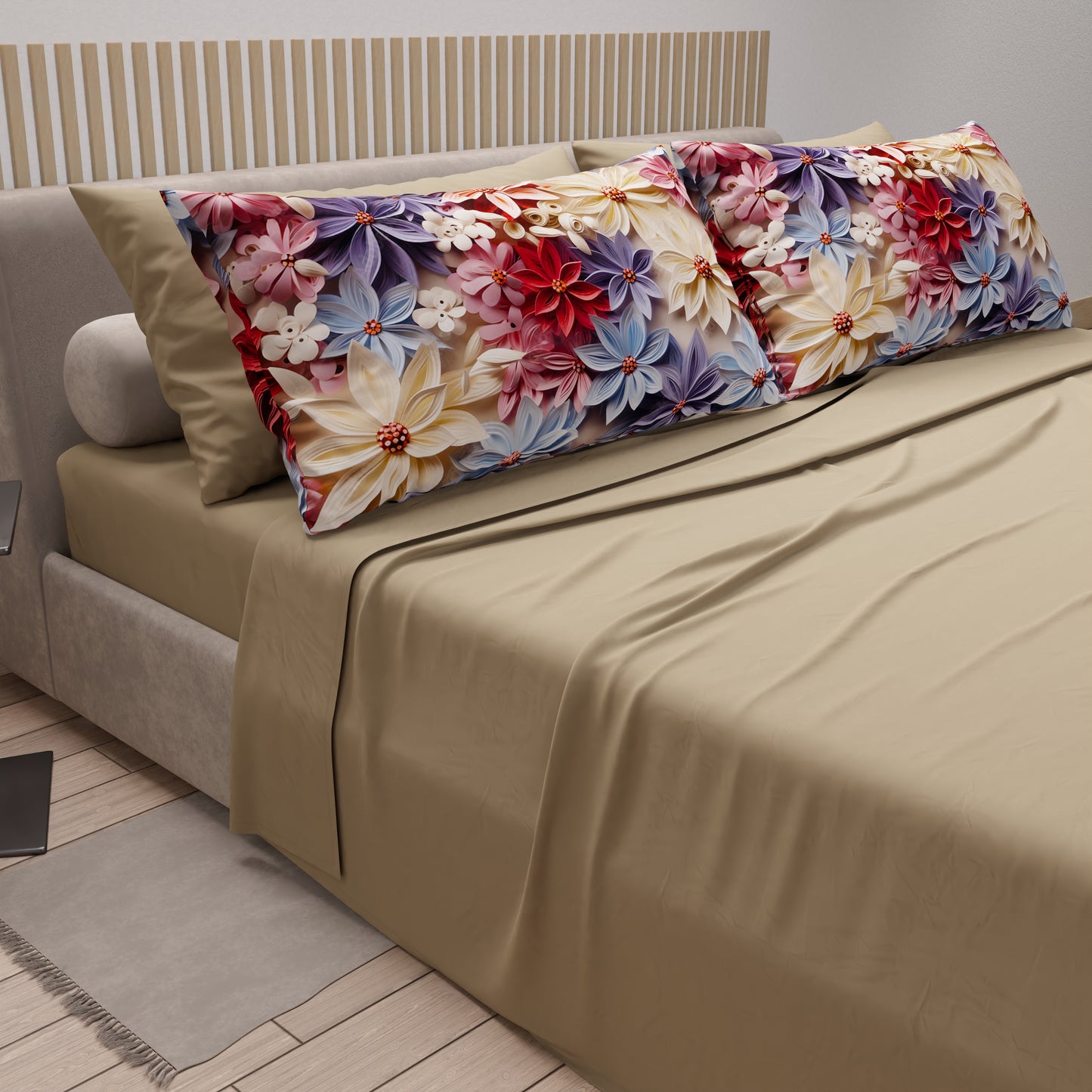 Lenzuola in Cotone, Completo Letto con Federe in Stampa Digitale Bali