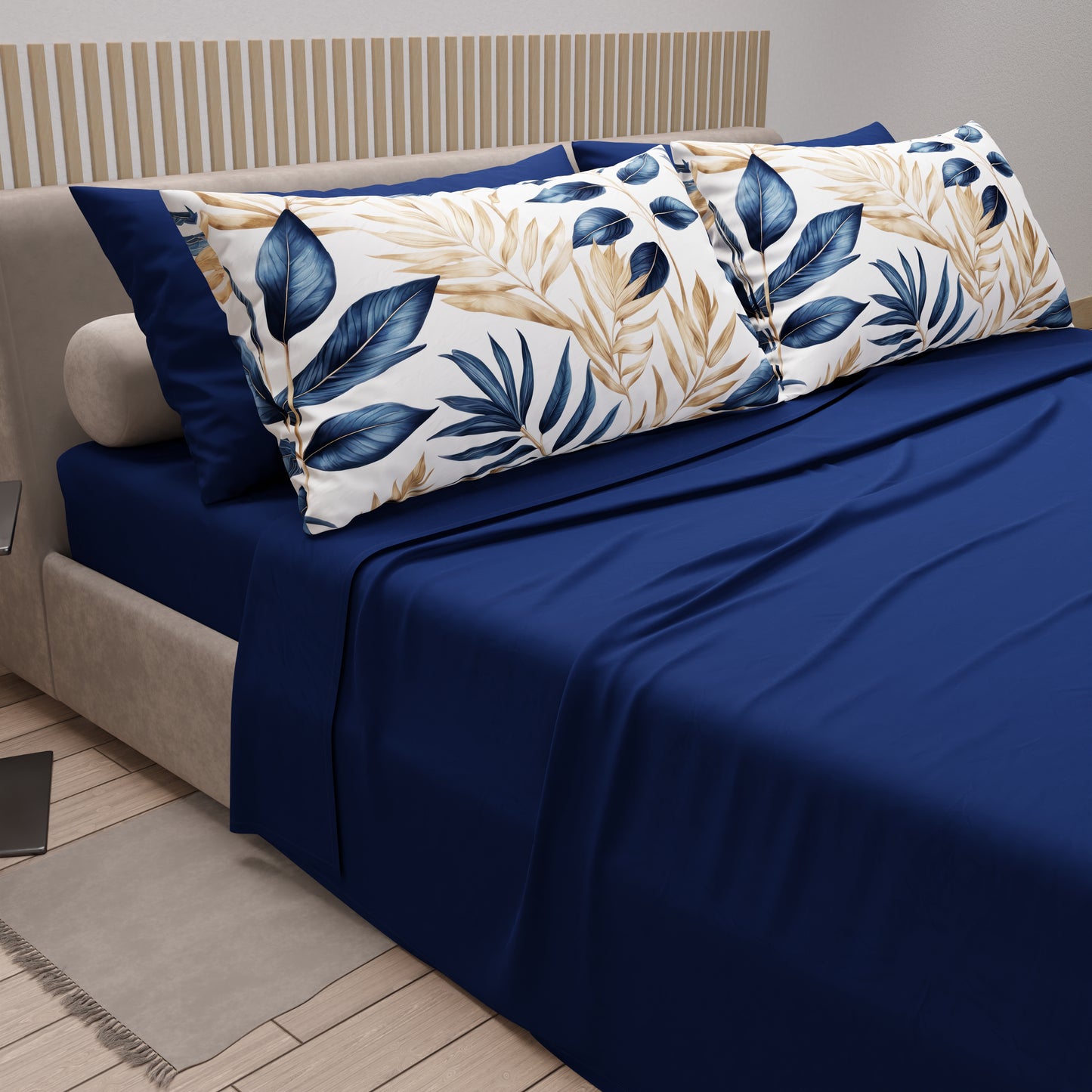 Lenzuola in Cotone, Completo Letto con Federe in Stampa Digitale Sharm