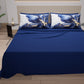 Lenzuola in Cotone, Completo Letto con Federe in Stampa Digitale Marble Flower 08 Blu