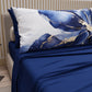 Lenzuola in Cotone, Completo Letto con Federe in Stampa Digitale Marble Flower 08 Blu