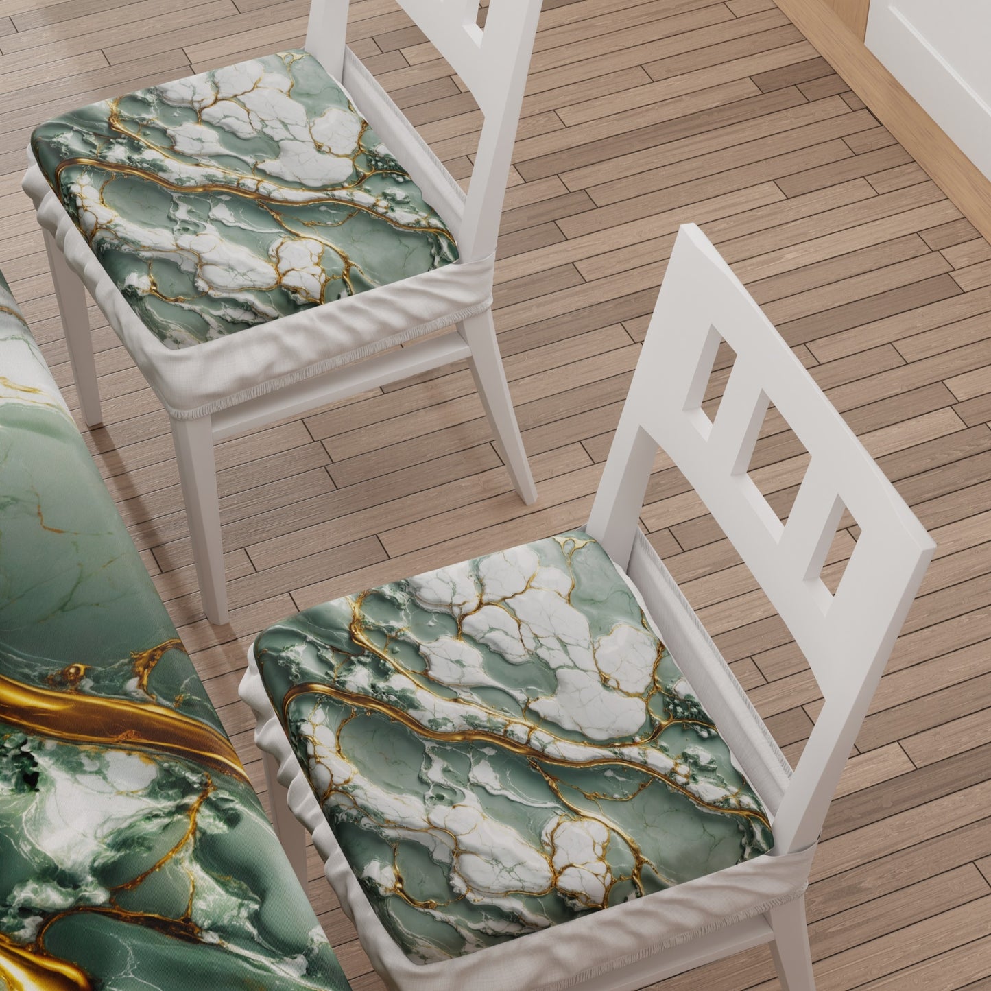 Coprisedia con Elastico Effetto Marmo Salvia Verde | Set 2 o 6 Pz | PETTI