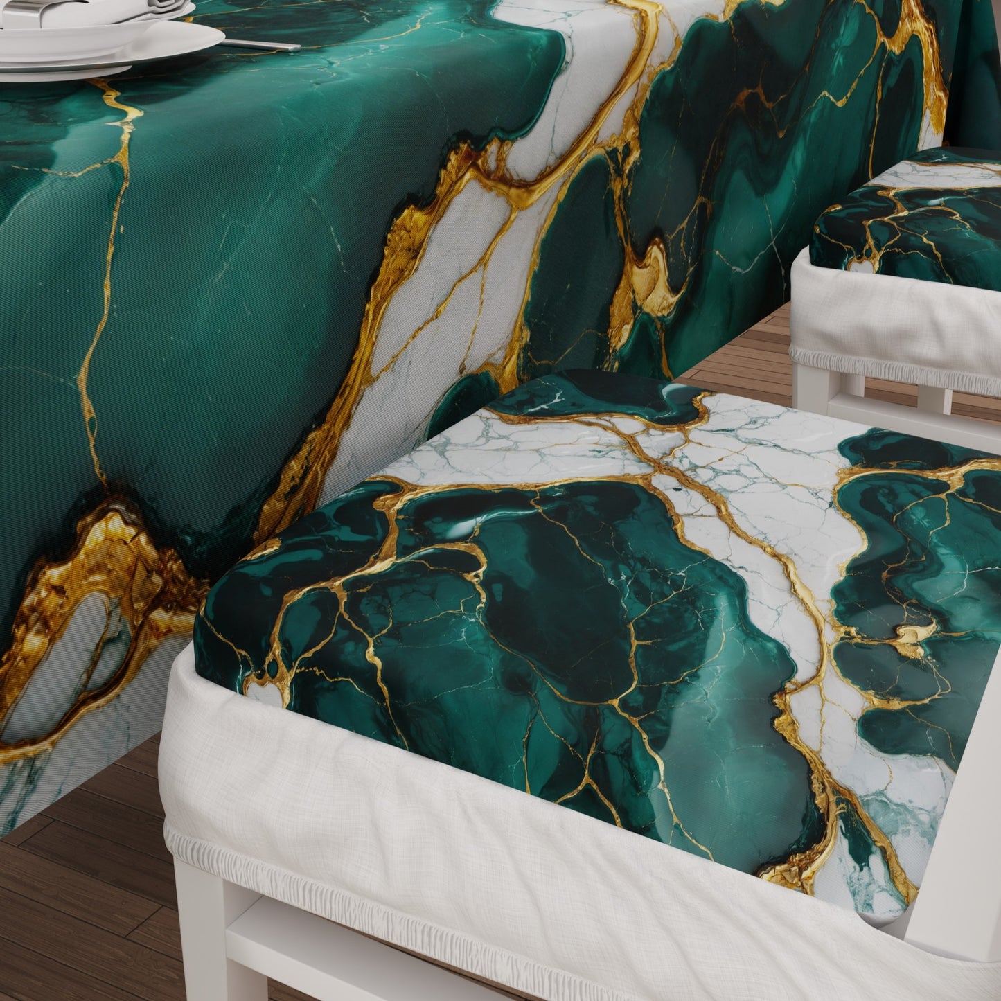 Coprisedia con Elastico Effetto Marmo Ottanio | Set 2 o 6 Pz | PETTI