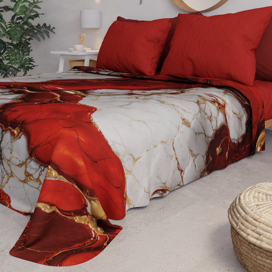 Couvre-lit d'été, Couverture légère, Draps de couvre-lit effet rouge - BLOODY