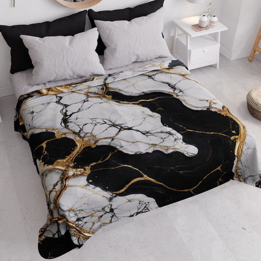 Couvre-lit d'été, Couverture légère, Draps de couvre-lit effet noir blanc - GILDENITE