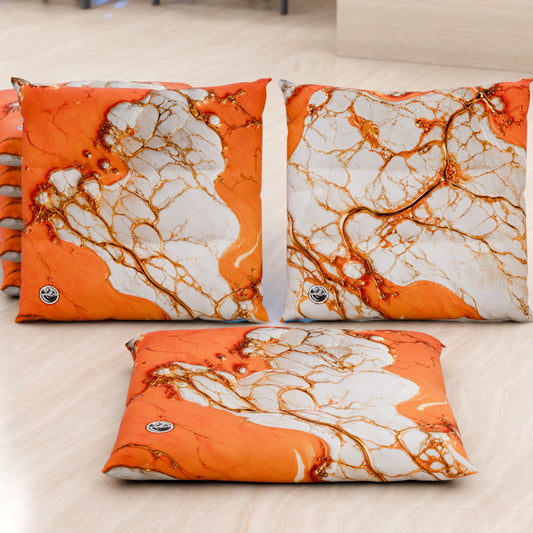 Coussins pour Chaises de Cuisine Élégants Effet Marbre Orange - AURANGE