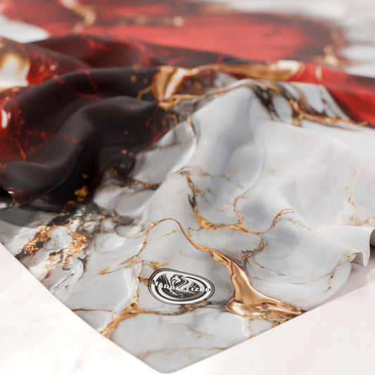 Nappe anti-taches effet marbre élégante rouge - BLOODY