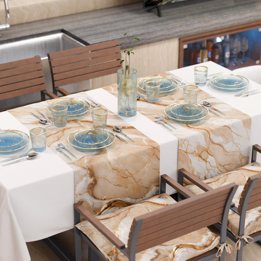 Chemin de Table Moderne Effet Marbre Doracream