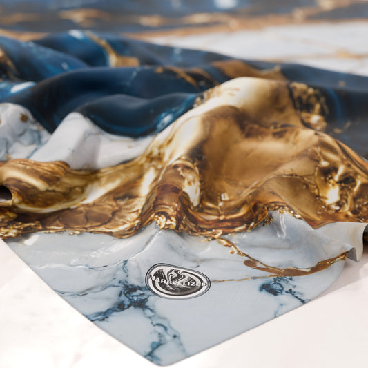Nappe anti-taches effet marbre élégante bleu océan - OCEAGLINT