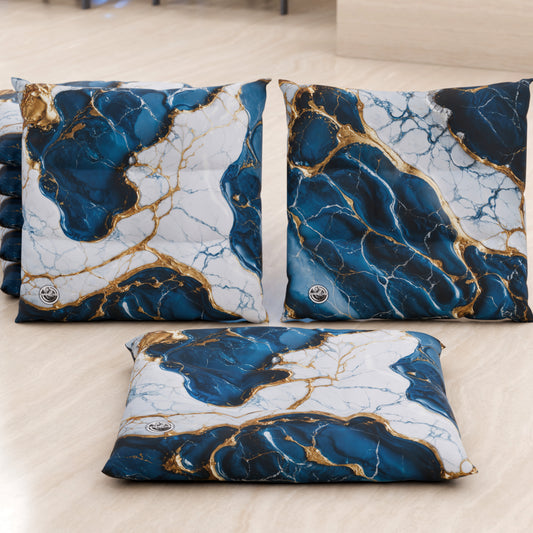 Coussins pour Chaises de Cuisine Élégants Effet Marbre Bleu Océan - OCEAGLINT