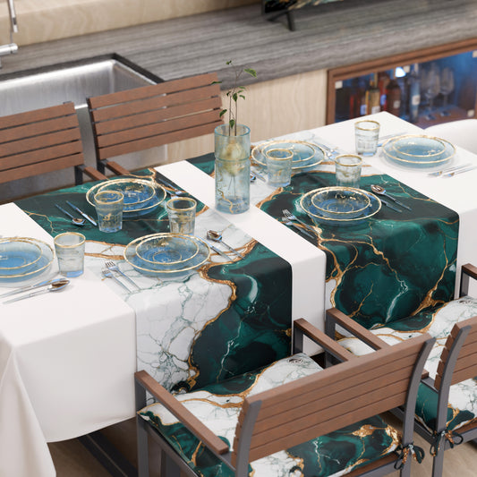 Chemin de Table Moderne Effet Marbre Tealgem
