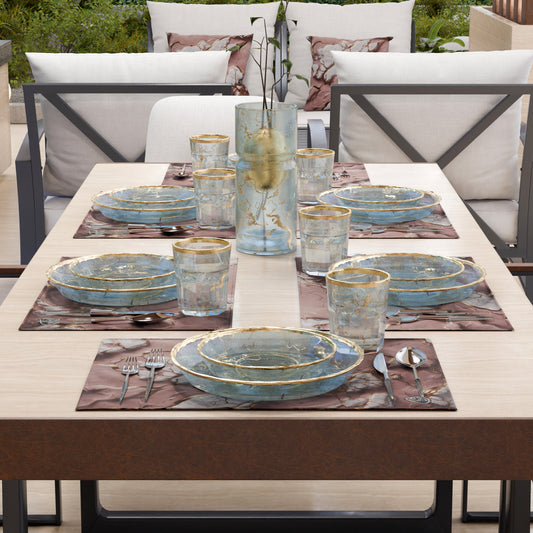 Sets de Table Américains Élégants Effet Marbre Mauve - MAUVELUXE