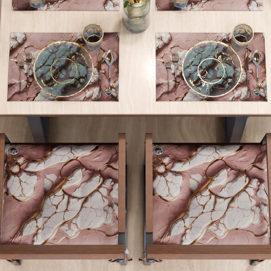 Sets de Table Américains Élégants Effet Marbre Mauve - MAUVELUXE