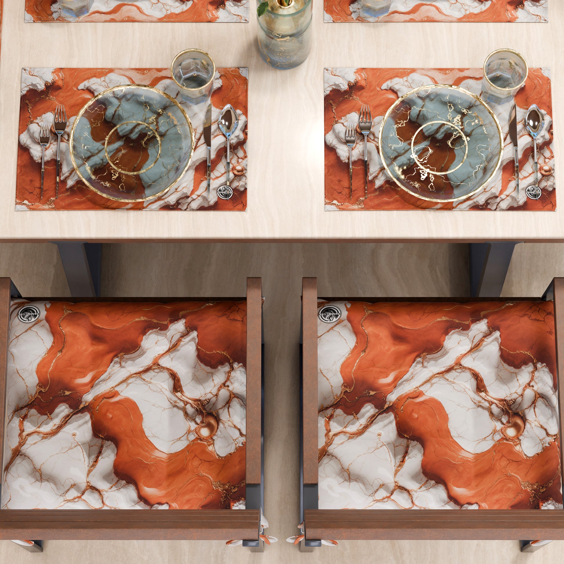 Tovagliette americane terracotta 100% cotone – Collezione Segesta Tovagliette americane terracotta 100% cotone – Collezione Segesta