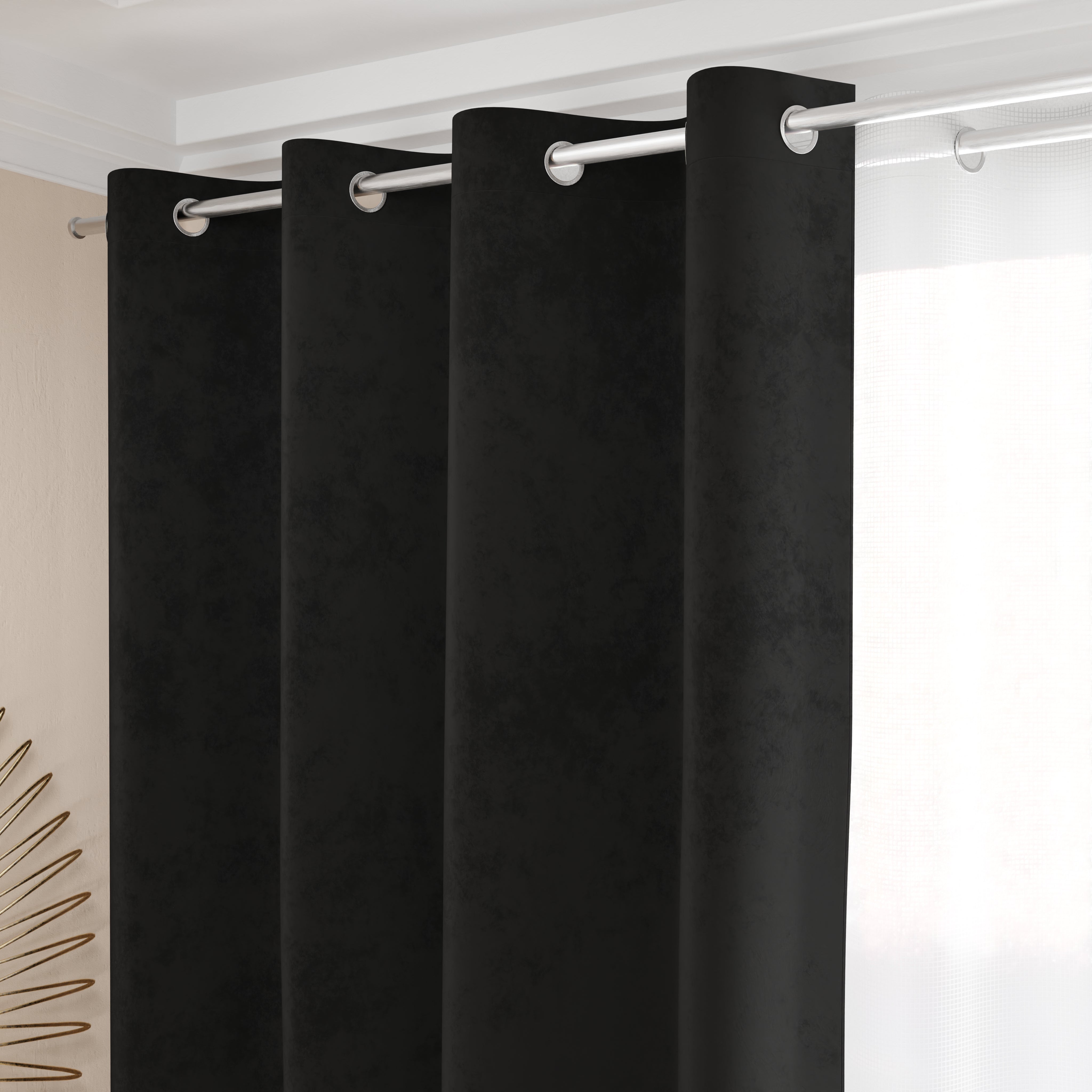 Tenda A Pannello Bestlivings Ellen - 140x245 Cm - Nero - Oscurante Con Nastro Universale