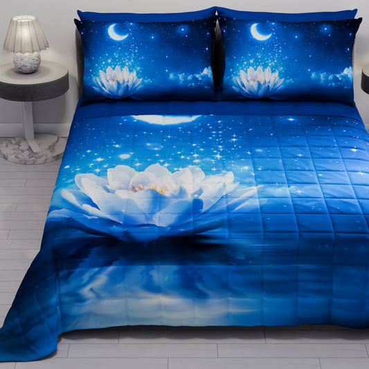 Spring Autumn Bedspread Quilt in Starry Night Digital Print
