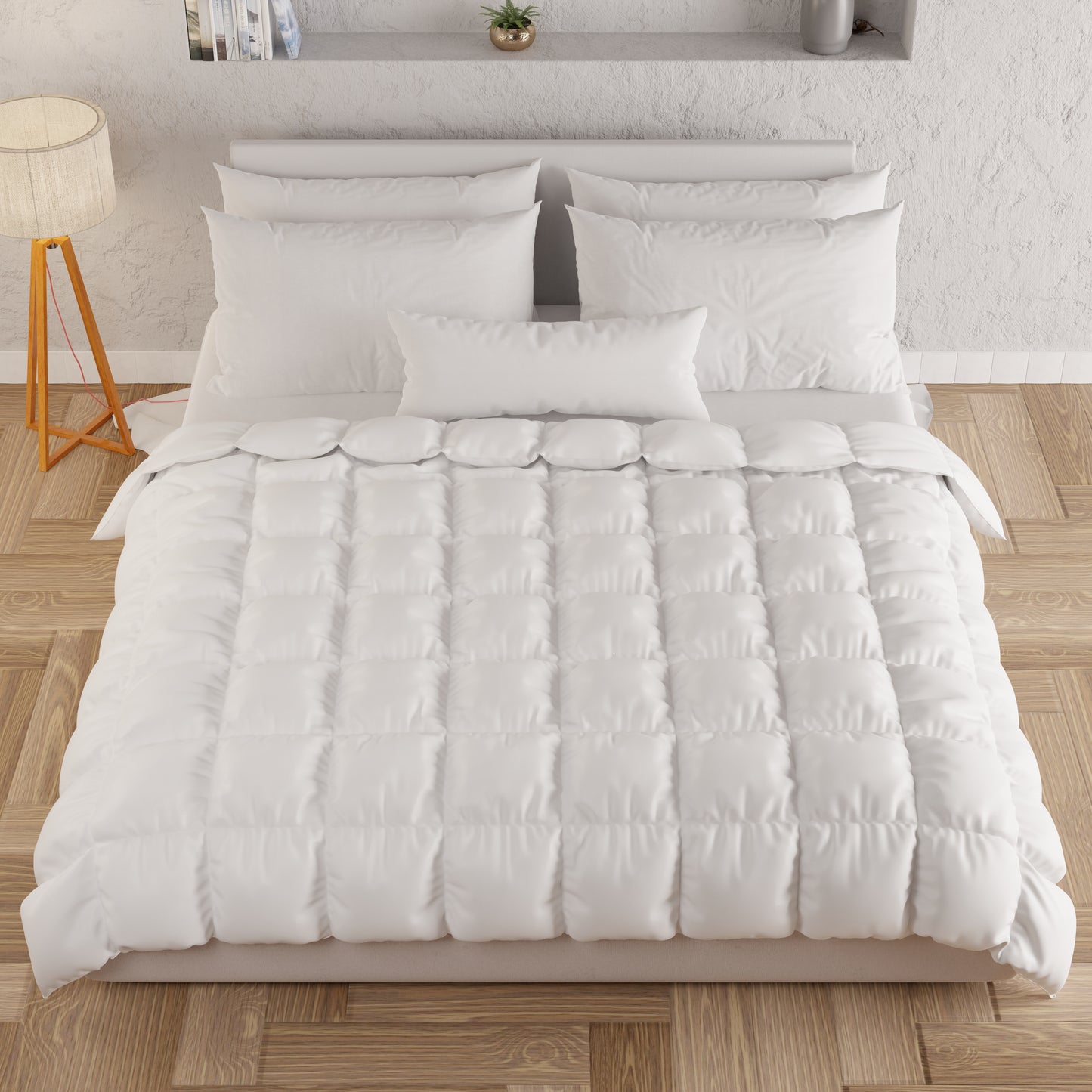 Piumone Matrimoniale 4 Stagioni 220x240 Cm - In Microfibra, Imbottitura 270g/m² | Trapunta Leggera E Morbida, Bianco - Foto 7