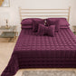 Courtepointe Unie en Velours Prune + Draps assortis et Taie d'oreiller Digitale