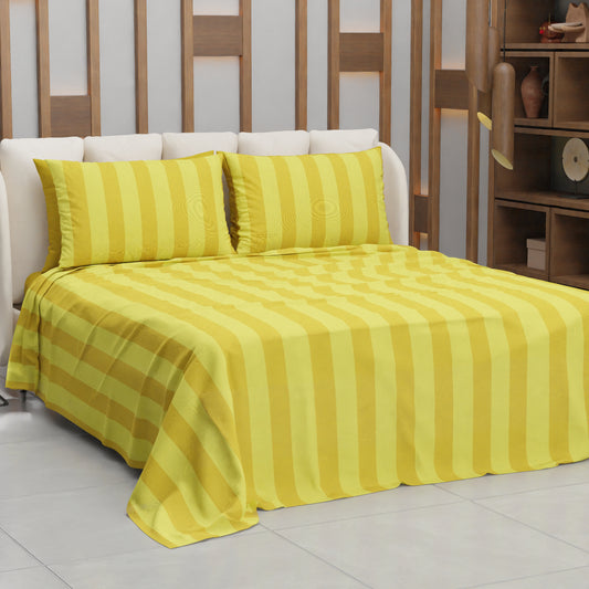 Copriletto Estivo, Coperta Leggera, con Federe Le Righe Giallo/Giallo Ocra