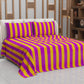 Copriletto Estivo, Coperta Leggera, con Federe Le Righe Arancione/Prugna